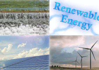 Photo illustrating examples of renewable energy projects