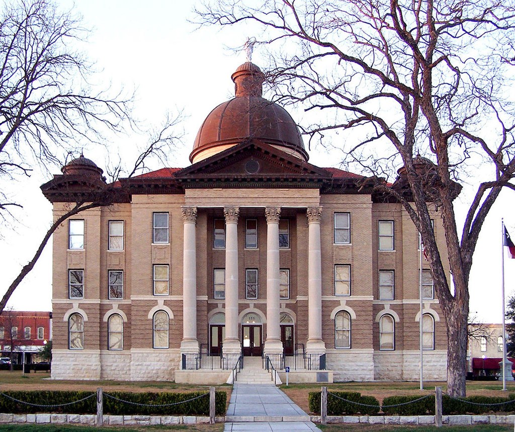 The Hays County Courthouse in San Marcos, Texas from the front.