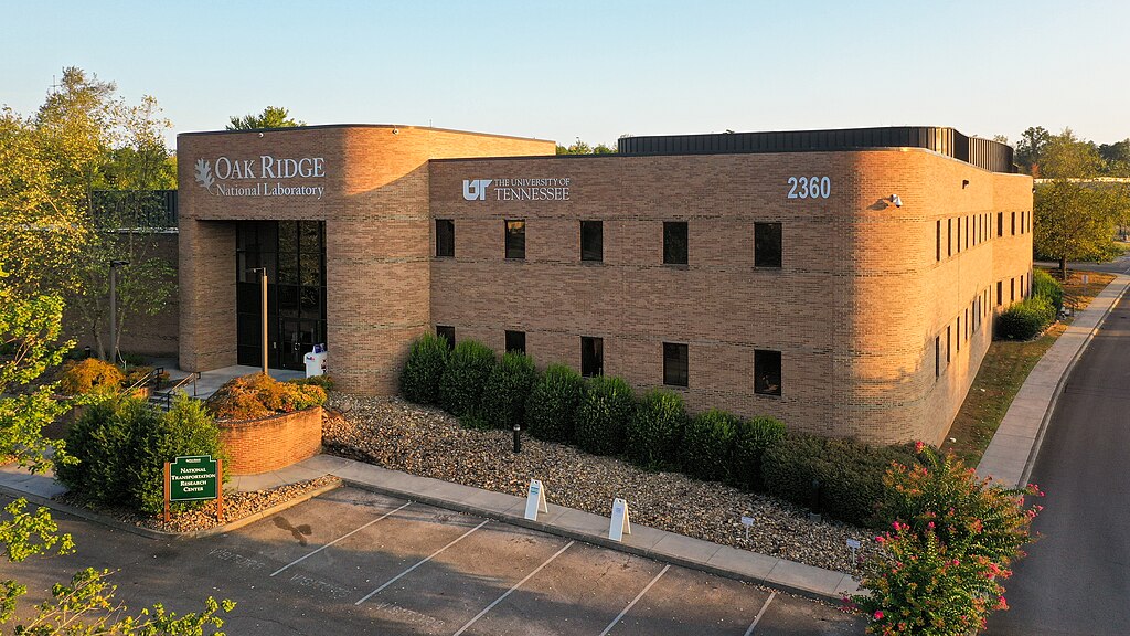 The front of the Oak Ridge National Laboratory in Tennessee.