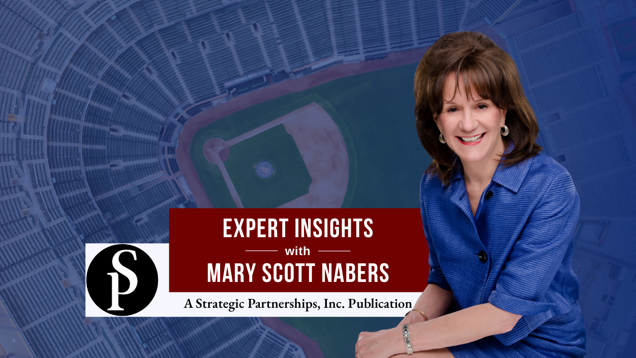 MSN Column (720 x 480 px) feb 13 Mary Scott Nabers before an aerial view of a baseball stadium for her weekly column.