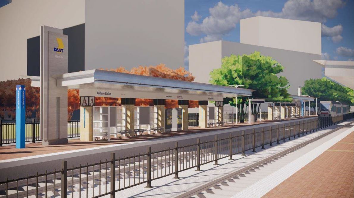 DART-Silver-Line-Addison-station-rendering photo DART Silver Line Addison station rendering Addison to solicit master developer for $500M transit oriented project