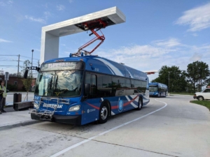 FTA Laketran electric bus charging center 300x225 $1.56B University Corridor bus rapid transit project approved by METRO board