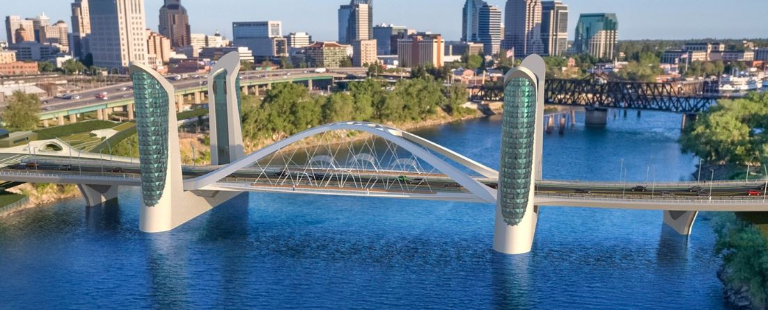 I Street Bridge replacement rendering New bridge to span Sacramento River