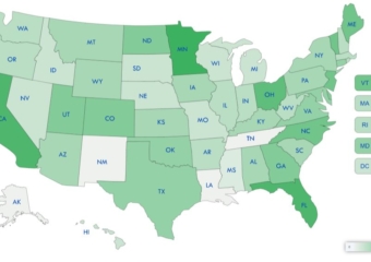 Internet Association IT readiness map 340x240 Minnesota, California, Florida rated most IT ready states