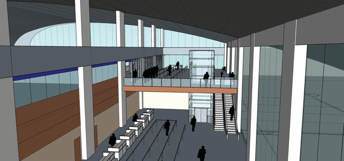Laredo Airport rendering2 interior Laredo council approves design contract for airport terminal improvement plan