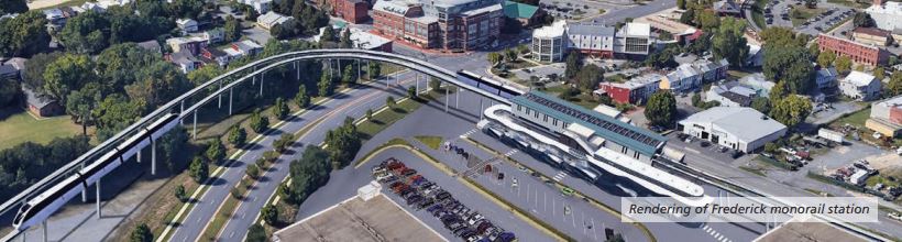 MD Frederick monorail station rendering Maryland releases feasibility study for $3.7B monorail