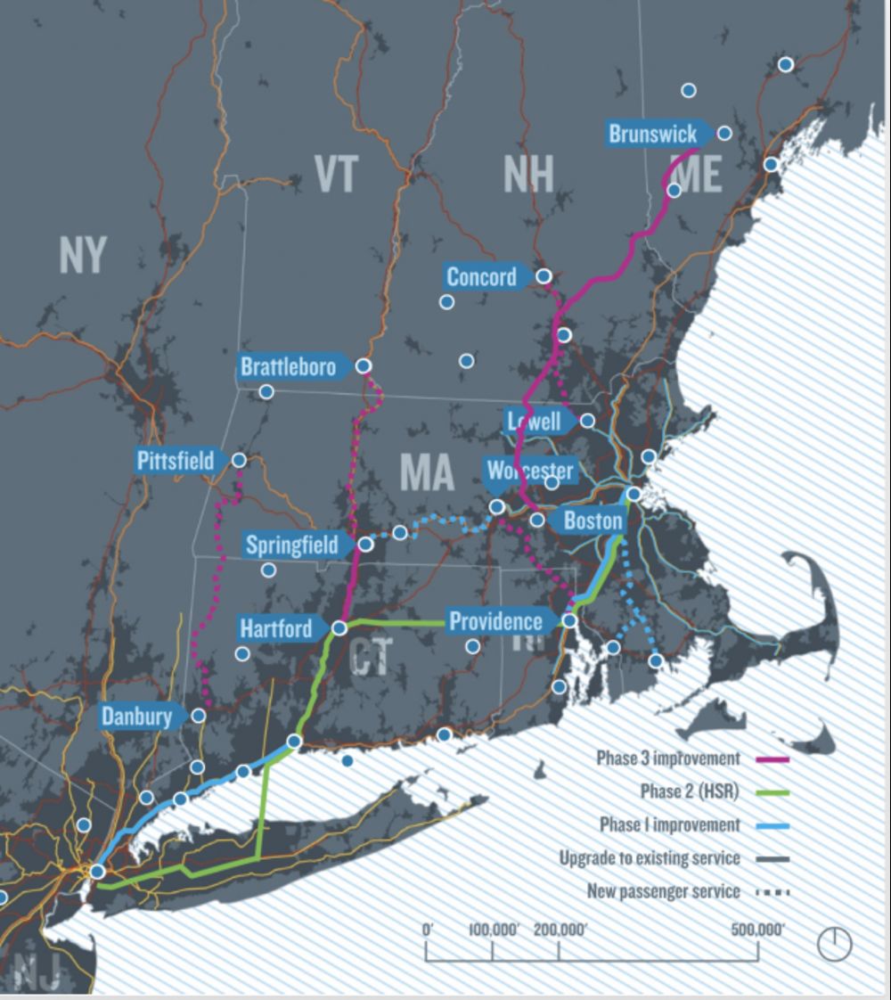 North Atlantic Rail concept North Atlantic Rail concept features NYC Boston tunnel link