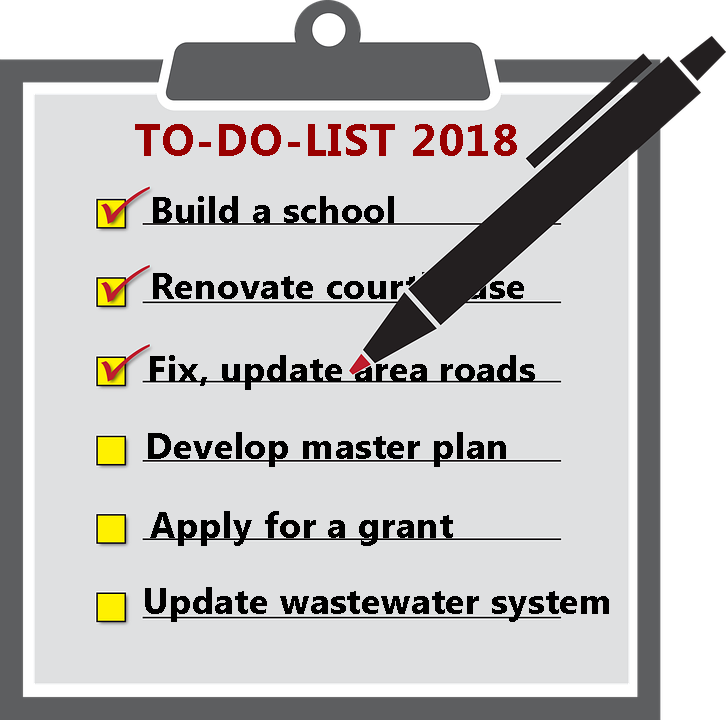 TO DO LIST Starting 2018 with to do list of design, construction, renovation projects