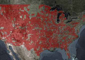 U.S. broadband need map 340x240 Broadband map provides insight into funding needs